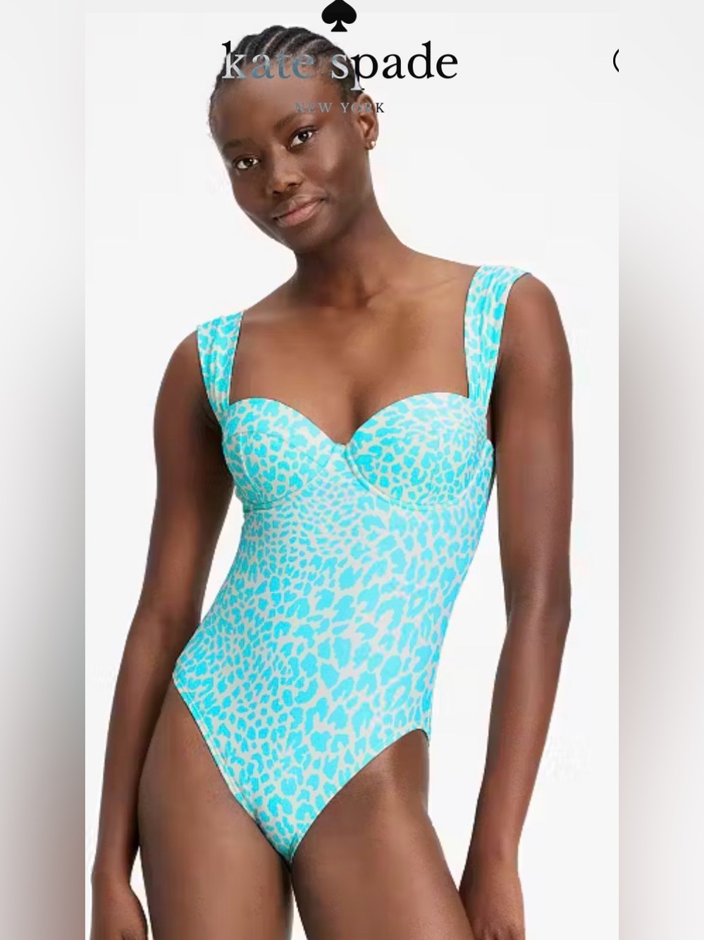 kate spade Turquoise Animal Print One-Piece Swimsuit